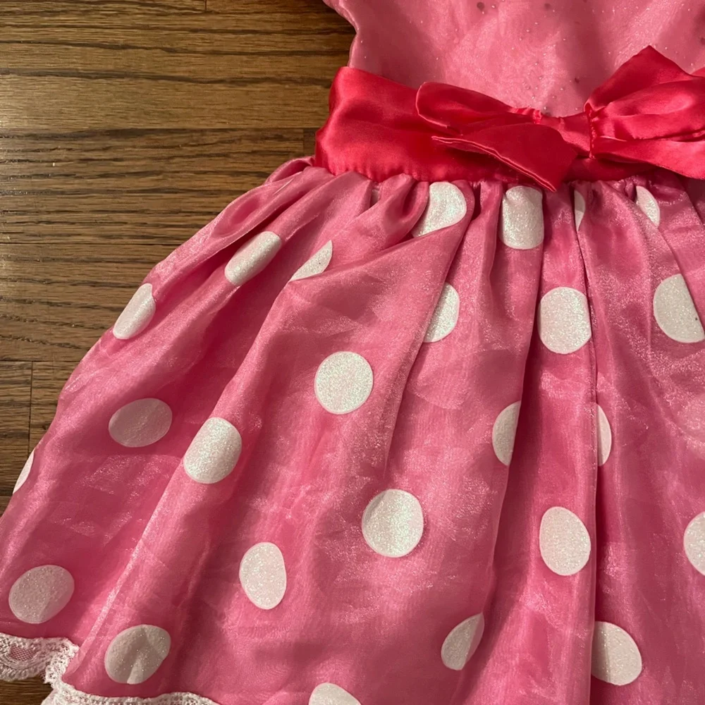 DISNEY BABY Minnie Mouse Costume Pink Dress Ears 6-12mo